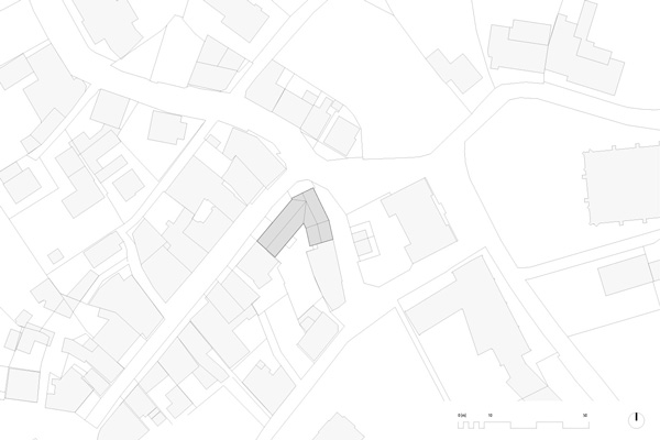 Analyse der Stadtmorphologie: Der Neubau formt eine städtebaulich dominante Ecke