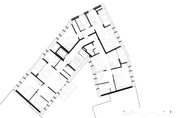Grundriss Dachgeschoss Mehrfamilienhaus Borghorst