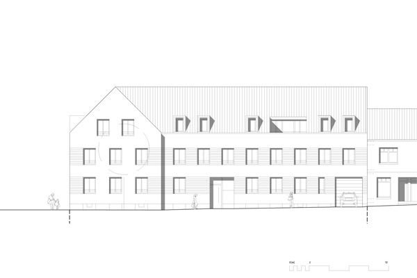 Ansicht Nord-West/Emsdettener Straße Mehrfamilienhaus Borghorst